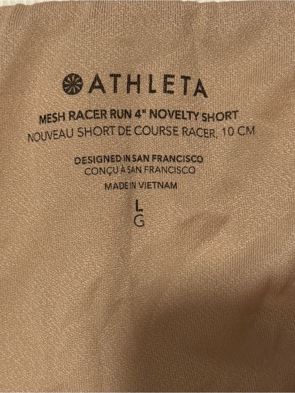 Athleta Mesh Racer Run 4” Shorts Size L White Mesh Lined - Picture 3 of 3